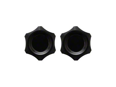 Fathouse Performance Billet AC Line Cap Kit; Black (15-25 Mustang)
