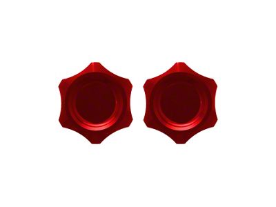 Fathouse Performance Billet AC Line Cap Kit; Red (15-25 Mustang)