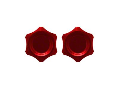 Fathouse Performance Billet AC Line Cap Kit; Red (15-24 Mustang)