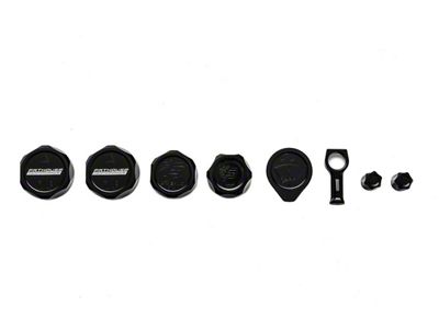 Fathouse Performance Billet Cap Kit; Black (20-22 Mustang GT500)