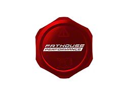 Fathouse Performance Billet Coolant Cap; Red (15-24 Mustang)