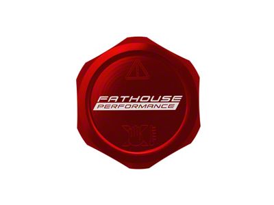 Fathouse Performance Billet Coolant Cap; Red (15-24 Mustang)