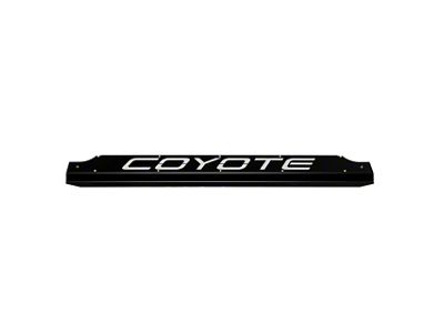 Fathouse Performance Radiator Plate with Coyote Lettering; Black (15-17 Mustang; 18-22 Mustang GT350, GT500)