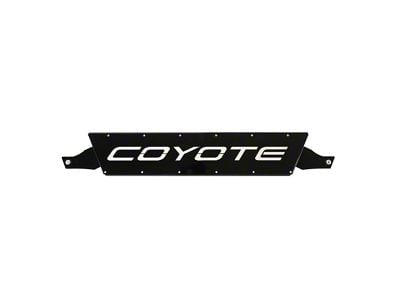 Fathouse Performance Radiator Plate with Coyote Lettering; Black (24-25 Mustang GT, Dark Horse)