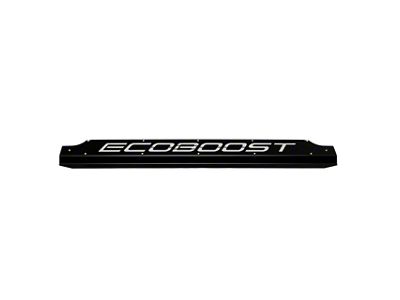 Fathouse Performance Radiator Plate with EcoBoost Lettering; Black (15-17 Mustang; 18-22 Mustang GT350, GT500)