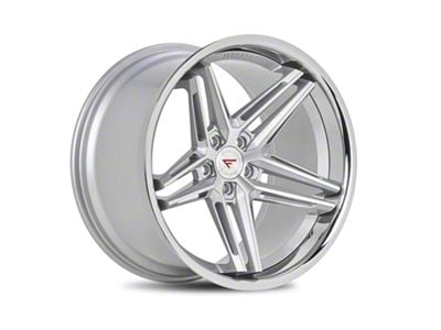Ferrada Wheels CM1 Machine Silver with Chrome Lip Wheel; Rear Only; 20x10.5 (05-09 Mustang)