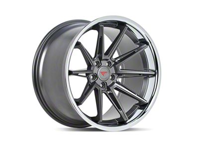 Ferrada Wheels CM2 Matte Graphite with Chrome Lip Wheel; Rear Only; 20x10.5 (05-09 Mustang)