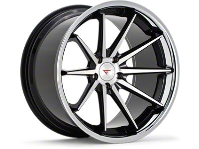 Ferrada Wheels FR4 Machine Black with Chrome Lip Wheel; 22x9.5; 15mm Offset (06-10 RWD Charger)