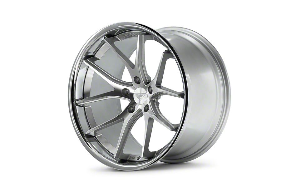 Ferrada Wheels FR2 Machine Silver with Chrome Lip Wheel; 20x10; 13mm Offset (08-23 RWD Challenger, Excluding Widebody)