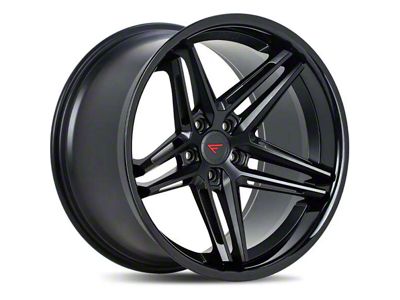 Ferrada Wheels CM1 Matte Black with Gloss Black Lip Wheel; Rear Only; 20x10.5 (10-15 Camaro)