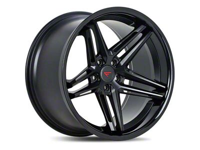 Ferrada Wheels CM1 Matte Black with Gloss Black Lip Wheel; Rear Only; 20x11 (10-15 Camaro)