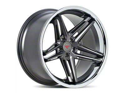 Ferrada Wheels CM1 Matte Graphite with Chrome Lip Wheel; Rear Only; 20x11 (10-15 Camaro)