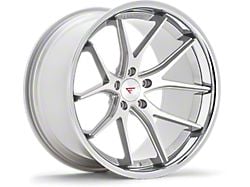 Ferrada Wheels FR2 Machine Silver with Chrome Lip Wheel; Rear Only; 20x10.5; 28mm Offset (10-15 Camaro, Excluding Z/28)