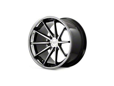 Ferrada Wheels FR4 Machine Black with Chrome Lip Wheel; Rear Only; 20x10.5 (10-15 Camaro)