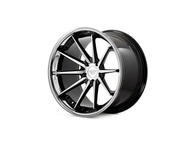 Ferrada Wheels FR4 Machine Black with Chrome Lip Wheel; Rear Only; 20x10.5 (10-15 Camaro)