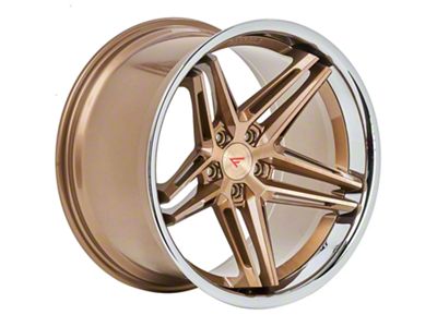 Ferrada Wheels CM1 Brushed Cobre with Chrome Lip Wheel; 20x9; 25mm Offset (15-23 Mustang)