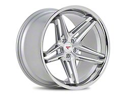 Ferrada Wheels CM1 Machine Silver with Chrome Lip Wheel; 20x9; 25mm Offset (15-23 Mustang)