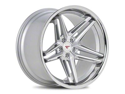Ferrada Wheels CM1 Machine Silver with Chrome Lip Wheel; 20x9 (15-23 Mustang)
