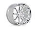 Ferrada Wheels CM2 Machine Silver with Chrome Lip Wheel; 20x9 (15-23 Mustang GT, EcoBoost, V6)