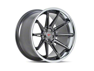 Ferrada Wheels CM2 Matte Graphite with Chrome Lip Wheel; 20x10 (15-23 Mustang GT, EcoBoost, V6)