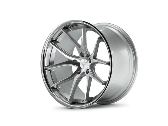 Ferrada Wheels FR2 Machine Silver with Chrome Lip Wheel; 19x8.5 (15-23 Mustang GT, EcoBoost, V6)