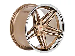 Ferrada Wheels CM1 Brushed Cobre with Chrome Lip Wheel; Front Only; 20x10; 28mm Offset (17-24 Camaro ZL1)