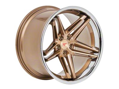 Ferrada Wheels CM1 Brushed Cobre with Chrome Lip Wheel; Front Only; 20x10; 28mm Offset (17-24 Camaro ZL1)