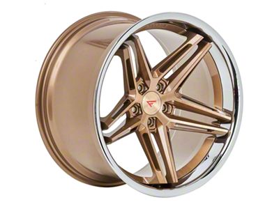 Ferrada Wheels CM1 Brushed Cobre with Chrome Lip Wheel; Rear Only; 20x10.5 (16-24 Camaro)