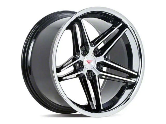 Ferrada Wheels CM1 Machine Black with Chrome Lip Wheel; Rear Only; 20x10.5 (16-24 Camaro)