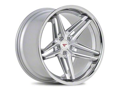 Ferrada Wheels CM1 Machine Silver with Chrome Lip Wheel; Rear Only; 20x10.5 (16-24 Camaro)