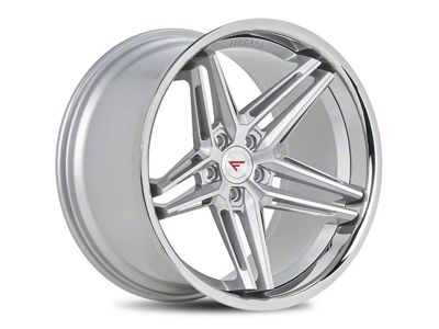 Ferrada Wheels CM1 Machine Silver with Chrome Lip Wheel; Rear Only; 20x11 (16-24 Camaro)