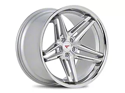 Ferrada Wheels CM1 Machine Silver with Chrome Lip Wheel; Rear Only; 20x11 (16-24 Camaro)