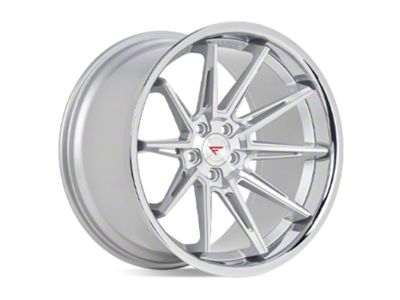 Ferrada Wheels CM2 Machine Silver with Chrome Lip Wheel; Front Only; 20x8.5; 30mm Offset (16-24 Camaro, Excluding ZL1)