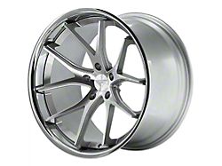 Ferrada Wheels FR2 Machine Silver with Chrome Lip Wheel; 19x8.5 (16-24 Camaro, Excluding ZL1)