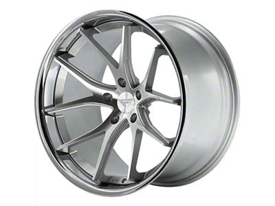Ferrada Wheels FR2 Machine Silver with Chrome Lip Wheel; 19x8.5; 33mm Offset (16-24 Camaro, Excluding ZL1)