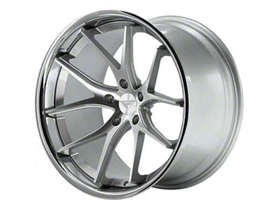 Ferrada Wheels FR2 Machine Silver with Chrome Lip Wheel; 19x8.5 (16-24 Camaro, Excluding ZL1)