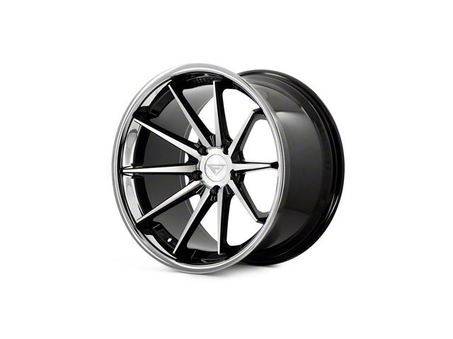 Ferrada Wheels FR4 Machine Black with Chrome Lip Wheel; Rear Only; 20x10.5 (16-24 Camaro)