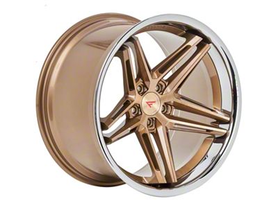 Ferrada Wheels CM1 Brushed Cobre with Chrome Lip Wheel; 20x9; 15mm Offset (08-23 RWD Challenger, Excluding Widebody)