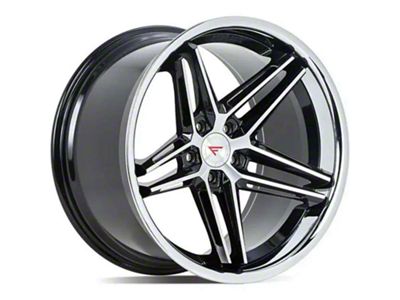 Ferrada Wheels CM1 Machine Black with Chrome Lip Wheel; 20x10; 13mm Offset (08-23 RWD Challenger, Excluding Widebody)
