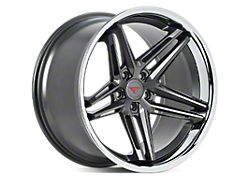 Ferrada Wheels CM1 Machine Black with Chrome Lip Wheel; Rear Only; 20x10.5; 20mm Offset (08-23 RWD Challenger, Excluding Widebody)