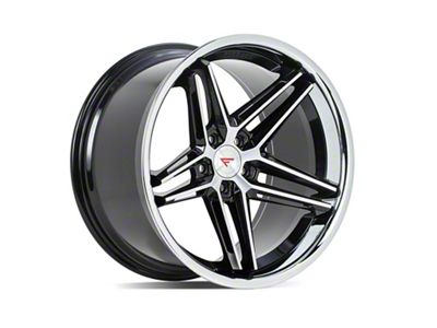 Ferrada Wheels CM1 Machine Black with Chrome Lip Wheel; 20x9 (08-23 RWD Challenger, Excluding Widebody)