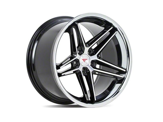 Ferrada Wheels CM1 Machine Black with Chrome Lip Wheel; 20x9 (08-23 RWD Challenger, Excluding Widebody)