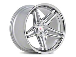 Ferrada Wheels CM1 Machine Silver with Chrome Lip Wheel; 20x10 (08-23 RWD Challenger, Excluding Widebody)