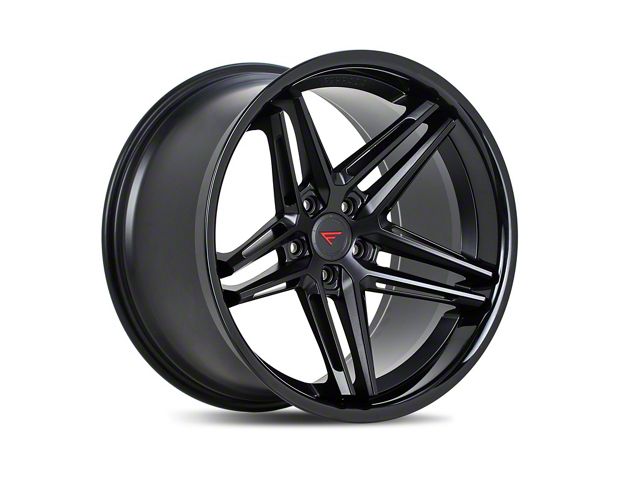 Ferrada Wheels CM1 Matte Black with Gloss Black Lip Wheel; 20x9 (08-23 RWD Challenger, Excluding Widebody)
