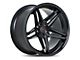 Ferrada Wheels CM1 Matte Black with Gloss Black Lip Wheel; 22x11 (18-23 Challenger Widebody)
