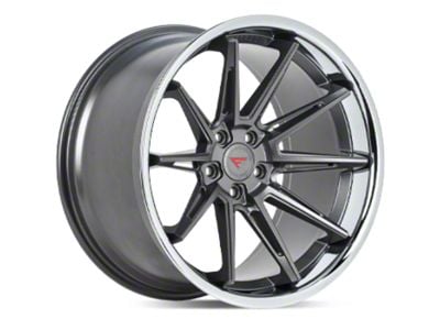Ferrada Wheels CM2 Matte Graphite with Chrome Lip Wheel; Rear Only; 20x10; 13mm Offset (08-23 RWD Challenger, Excluding Widebody)