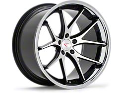 Ferrada Wheels FR2 Machine Black with Chrome Lip Wheel; 22x9.5; 12mm Offset (08-23 RWD Challenger, Excluding Widebody)