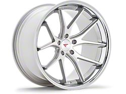 Ferrada Wheels FR2 Machine Silver with Chrome Lip Wheel; Rear Only; 20x10.5; 15mm Offset (08-23 RWD Challenger, Excluding Widebody)