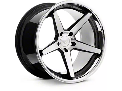 Ferrada Wheels FR3 Machine Black with Chrome Lip Wheel; 22x9.5; 12mm Offset (08-23 RWD Challenger, Excluding Widebody)