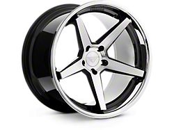 Ferrada Wheels FR3 Machine Black with Chrome Lip Wheel; Rear Only; 20x10; 13mm Offset (08-23 RWD Challenger, Excluding Widebody)
